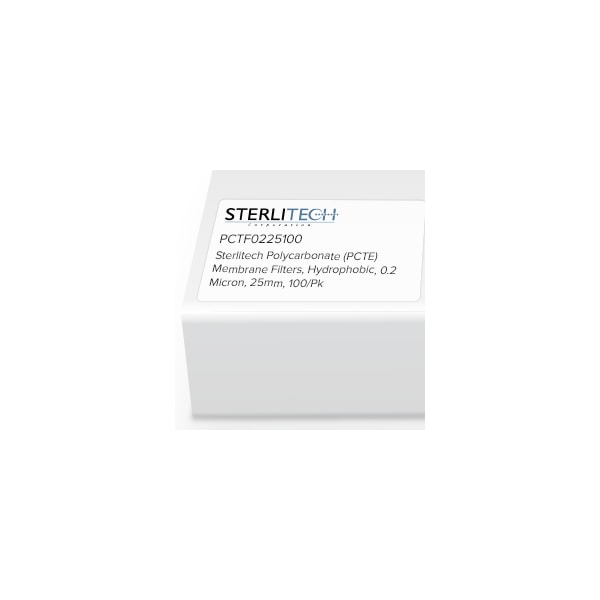 PCTE Membrane Filters, PVP-Free, 0.2 Micron, 25mm, PK100